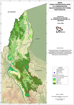 Mapas Sistema de Conservación Regional  (SICRE) Amazonas